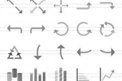 90 Infographics Flat Greyscale Icons Product Image 2