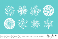 8 Detailed Snowflakes SVG Cut Files Product Image 2