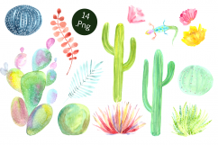 Watercolor Cactus Mania Clip Art Set Product Image 2
