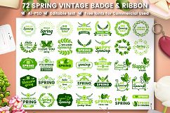 72 SPRING VINTAGE BADGE &amp; RIBBON Product Image 1
