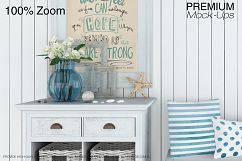 Coastal Style Entrance Hall with Throw Pillows Mockup Set Product Image 4