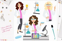 Scientist woman character clip art (L291 Dixie) Product Image 1
