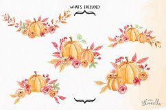 Watercolor Pumpkin Clipart Bouquets Harvest Autumn Fall   Product Image 4