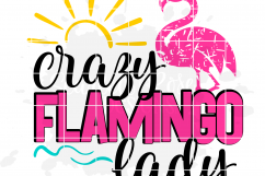 Crazy Flamingo Lady - Distressed SVG Product Image 2