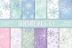 Snowflake digital paper, Christmas digital papers Product Image 1