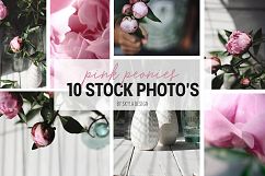 10 Pink peonies, styled stock photos Product Image 1