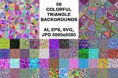 50 colorful triangle backgrounds (AI, EPS, SVG, JPG 5000x5000) Product Image 1