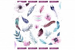 Watercolor Feathers &amp; Raccoons Product Image 5