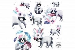 Watercolor Feathers &amp; Raccoons Product Image 4