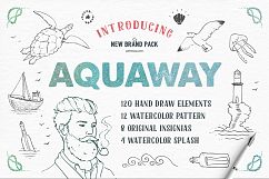 AquaWay — watercolored vector pack Product Image 1
