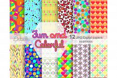 Fun and Colorful digital papers seamless pattern Product Image 1
