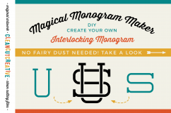 Magical Monogram Maker - DIY intertwined/interlocking monogram - SVG DXF EPS - Cricut &amp; Silhouette - clean cutting files Product Image 1