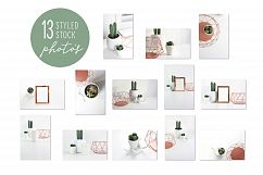 Frame &amp; mug mockup, minimal bronze &amp; cactus Product Image 5