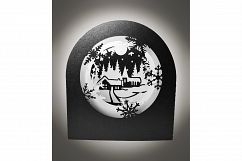 Snow Globe Winter Village shadow box card Product Image 6