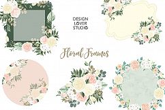 Watercolor Natural White and Green flower design Product Image 2
