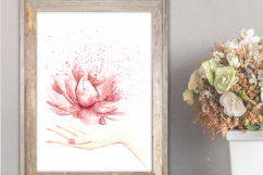 Be Zen Lotus Watercolor Art Product Image 20