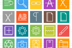 100 Photo &amp; Text Editing Line Multicolor B/G Icons Product Image 2