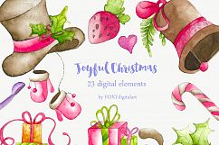 watercolor christmas clipart holiday Product Image 1