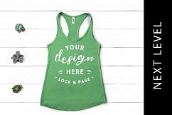 Next Level 1533 Kelly Green Mockup Tank Top Racerback Vest Product Image 1