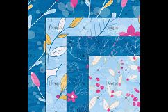 12 Winter Floral Digital Papers in Pink, Blue, Yellow Theme Product Image 3