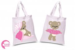 Teddy bear, nursery, baby girl, baby pink bear, clipart, graphics, llustrations AMB-981 Product Image 3