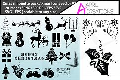 x mas svg silhouette / christmas svg silhouette bundle Product Image 1