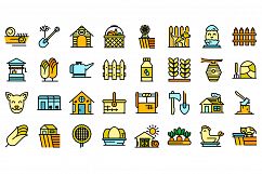 Village icons set vector flat Product Image 1