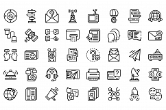 Communication icons set, outline style Product Image 1