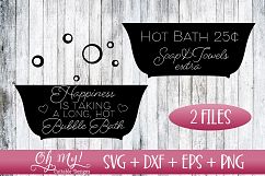 Hot Bath - Bathroom Signs - SVG DXF EPS PNG Product Image 1