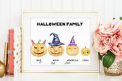 Halloween Pumpkin Family Clipart, Personalised Print Creator Product Image 7