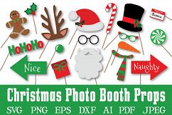 Christmas Photo Booth Props - SVG Cut File - PNG - DXF Product Image 1