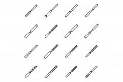 Carpenter chisel icons set, outline style Product Image 1