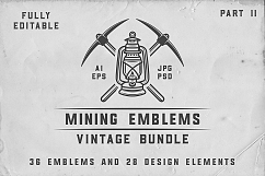 36 Vintage Mining Emblems part 2 Product Image 1