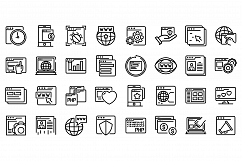 Browser icons set, outline style Product Image 1