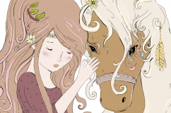 A Girl And Her Horse | JPEG/PNG | Clip Art Illustration Product Image 5