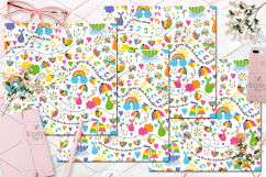 Rainbow Baby Clipart And Seamless Digital Papers Bundle Product Image 17