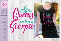 Scorpio svg, Zodiac svg, birth sign svg, Queens are born as Product Image 1
