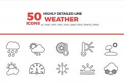 Weather Line Icons Set Product Image 1