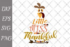 Little Miss Thankful Svg, THANKFUL SVG, Kids Thanksgiving Product Image 2