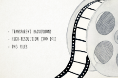 Watercolor Movie Clipart, Movie Clipart, Film Clipart Product Image 3