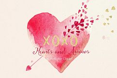 Hearts and arrows Valentines clipart Product Image 1
