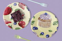 Sweet desserts - watercolor illustrations cakes and coffee Product Image 5