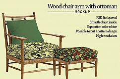 Wood chair and ottoman Mockup Product Image 2