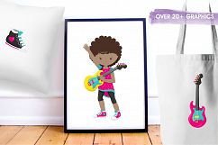 Girl Rock Band  graphics and illustrations Product Image 5