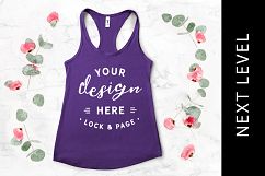 Purple Rush Next Level 1533 Floral Mockup Tank Top Vest Product Image 1