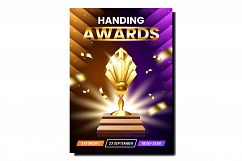 Handing Awards Creative Promotional Banner Vector Product Image 1
