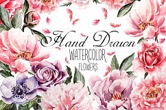 HandDrawn Watercolor Bundle FLOWERS2 Product Image 20
