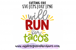Taco svg | Fitness SVG | Work Out Cutting File | Silhouette | Cricut | Taco Cutting File Product Image 2