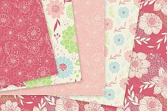 Spring Floral Vector Patterns - Pastel Flower Seamless Digital Papers Product Image 3