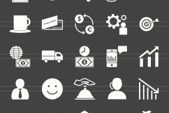 146 Business &amp; Finance Glyph Inverted Icons Product Image 2